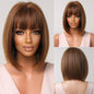 Cap Point Wig 20 / Black red blonde Dina Short Straight Synthetic Daily Cosplay Party Heat Resistant Ombre Bo Hair Wigs