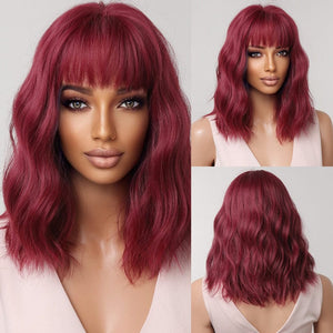 Cap Point Wig 22 / Black red blonde Dina Short Straight Synthetic Daily Cosplay Party Heat Resistant Ombre Bo Hair Wigs
