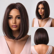 Load image into Gallery viewer, Cap Point Wig 5 / Black red blonde Dina Short Straight Synthetic Daily Cosplay Party Heat Resistant Ombre Bo Hair Wigs
