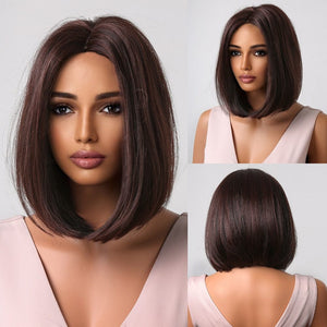 Cap Point Wig 5 / Black red blonde Dina Short Straight Synthetic Daily Cosplay Party Heat Resistant Ombre Bo Hair Wigs