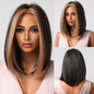 Cap Point Wig 6 / Black red blonde Dina Short Straight Synthetic Daily Cosplay Party Heat Resistant Ombre Bo Hair Wigs