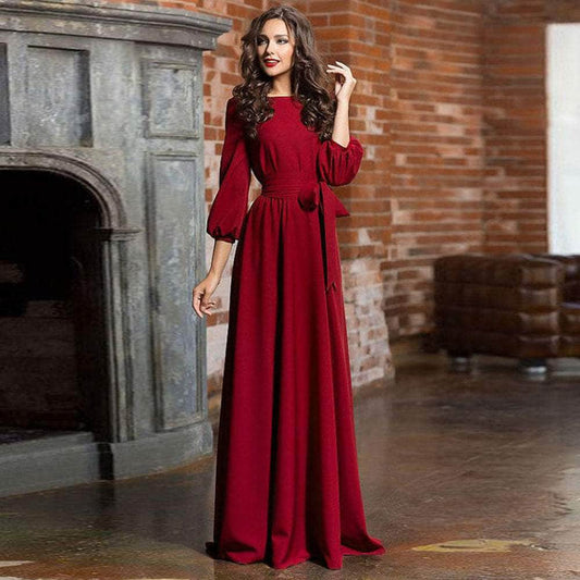 Cap Point Wine Red / 3XL Rachel solid evening dress