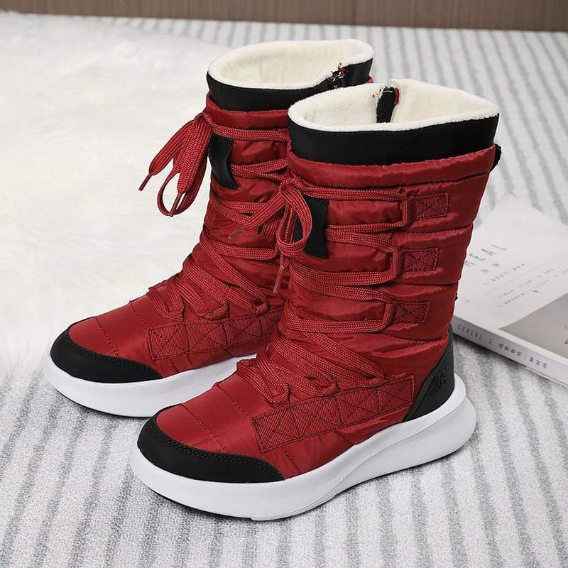 Cap Point Wine Red / 5.5 Women's Round Toe Mid-Calf Winter Boots