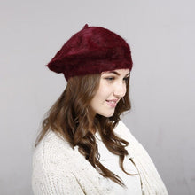Load image into Gallery viewer, Cap Point Wine Red / 55-60cm Lady Winter Thickened Warm Knit Hat
