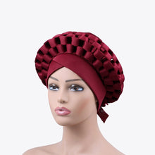Load image into Gallery viewer, Cap Point Wine red / One Size Queen Auto Gele Turban Headtie
