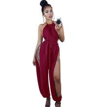 Load image into Gallery viewer, Cap Point Wine red / S Andreas Hollow Out Sleeveless O-Neck Belt Lace Up Jumpsuit
