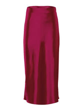 Load image into Gallery viewer, Cap Point Wine Red / S Perline High Waisted Satin Office Ladies Maxi Skirt
