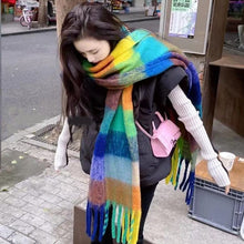 Load image into Gallery viewer, Cap Point Winnie Cashmere Plaid Thick Wrap Winter Scarf
