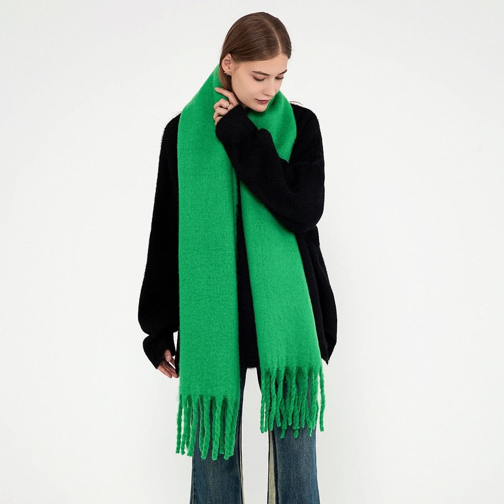 Cap Point Winnie Cashmere Plaid Thick Wrap Winter Scarf