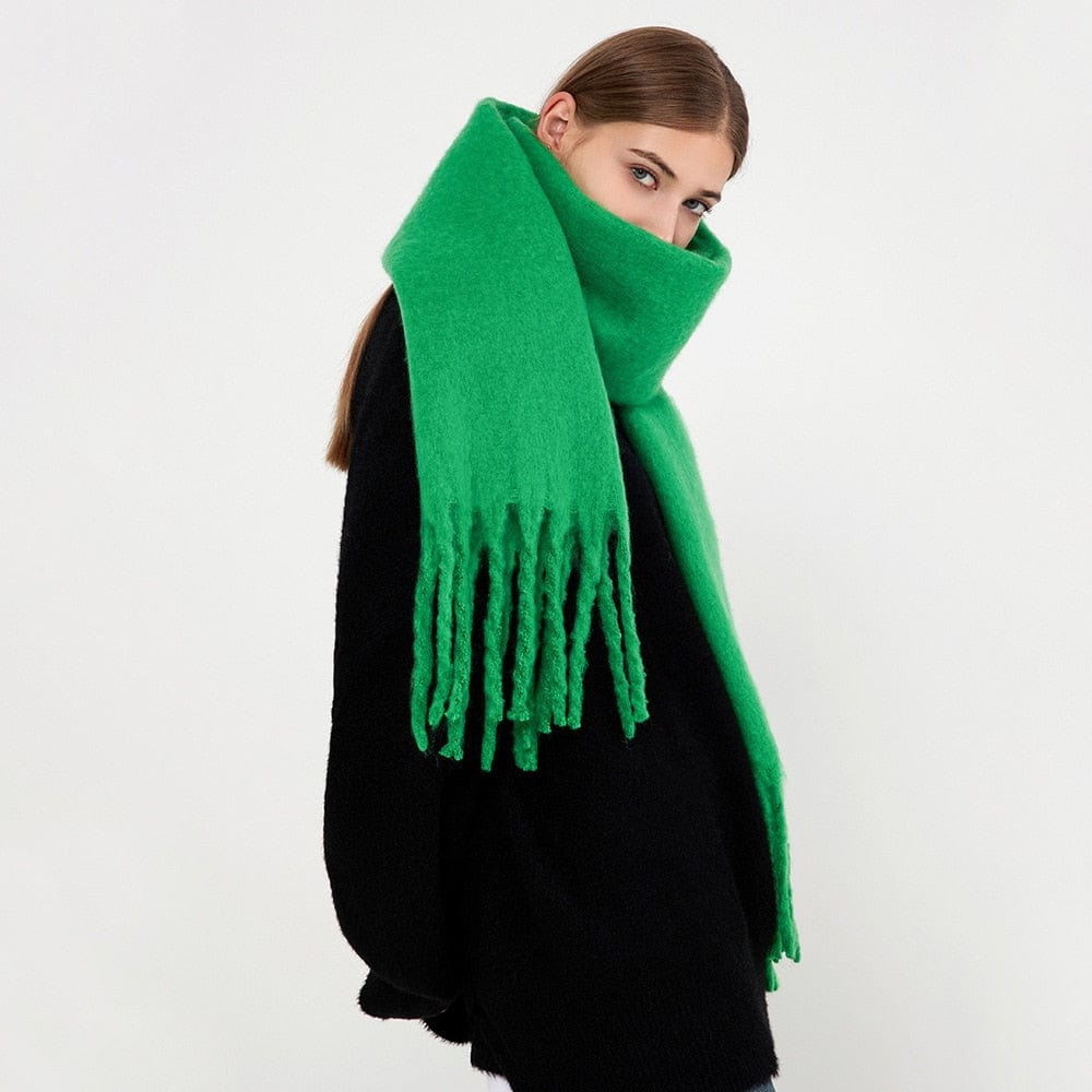 Cap Point Winnie Cashmere Plaid Thick Wrap Winter Scarf