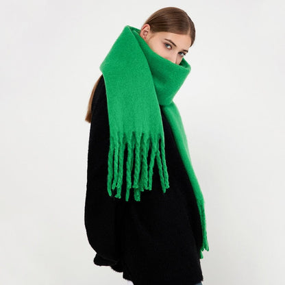 Cap Point Winnie Cashmere Plaid Thick Wrap Winter Scarf