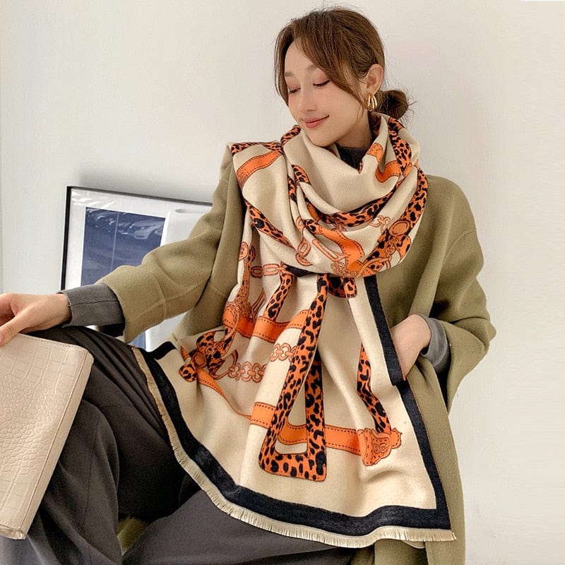 Cap Point Winnie Winter Cashmere Decoration Thick Foulard Blanket Wrap Scarf