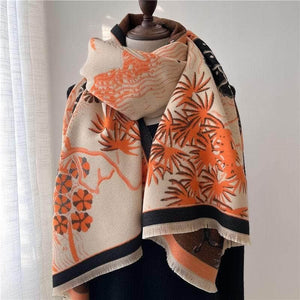 Cap Point Winnie Winter Cashmere Decoration Thick Foulard Blanket Wrap Scarf