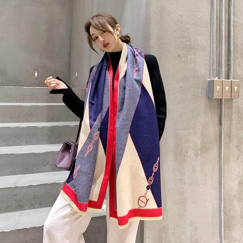 Cap Point Winnie Winter Cashmere Decoration Thick Foulard Blanket Wrap Scarf