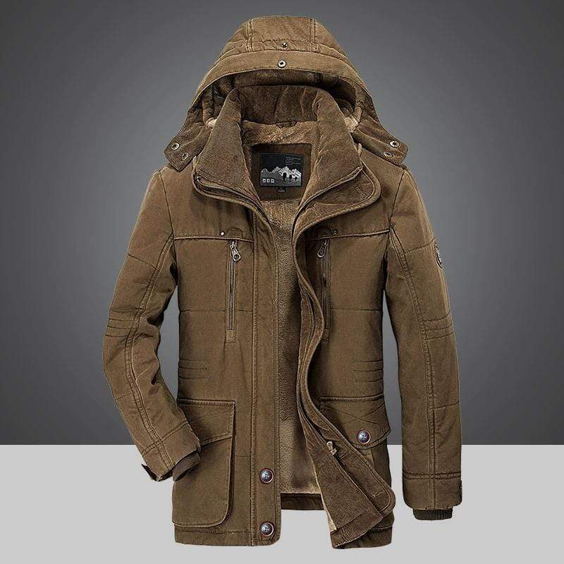 Winter coat with fur lining and removable hood for men – Cap Point