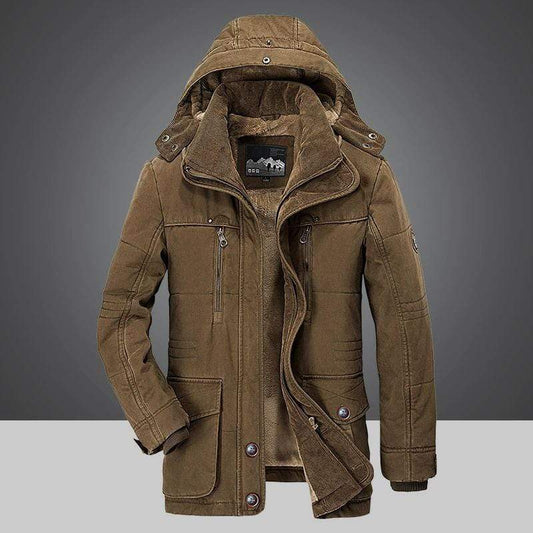 Cap Point Winter coat with fur lining and removable hood for men