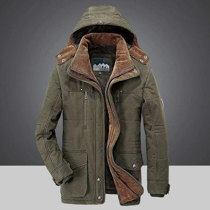 Cap Point Winter coat with fur lining and removable hood for men