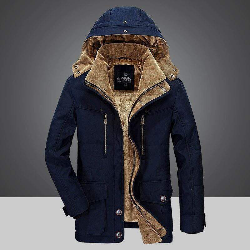 Cap Point Winter coat with fur lining and removable hood for men