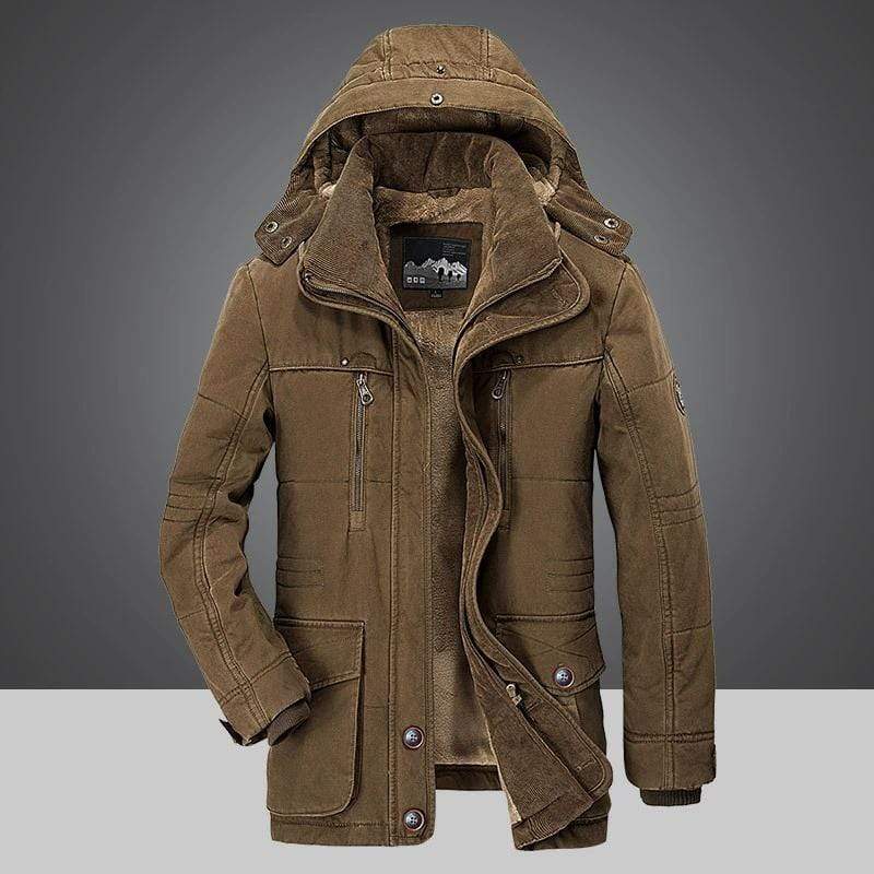 Cap Point Winter coat with fur lining and removable hood for men