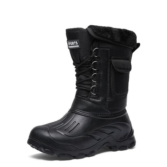 Cap Point Winter Rain Camouflage Snow Men Boots With Fur Plush