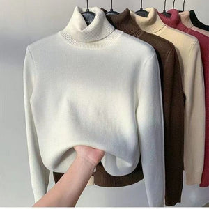 Cap Point Women  Elegant Thick Warm Long Sleeve KnittedTurtleneck Sweater