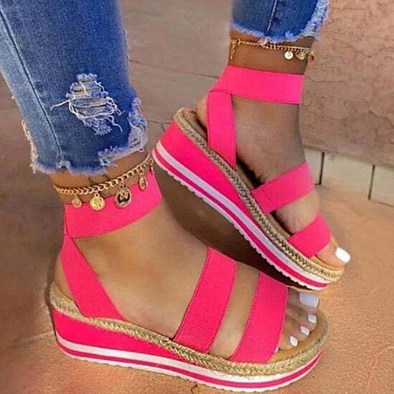 Cap Point Women's Hemp Platform Summer Wedge Sandals