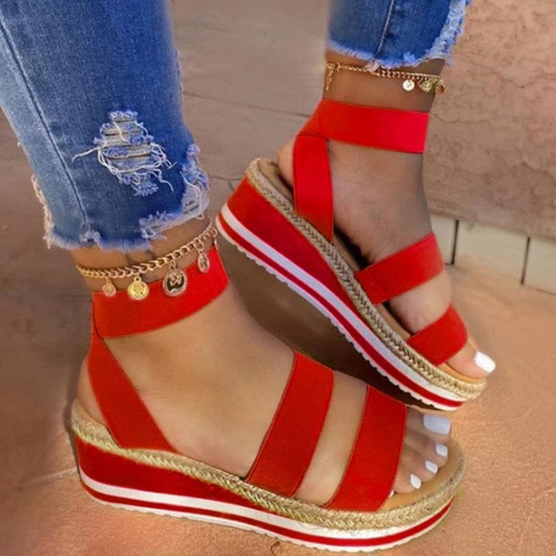 Cap Point Women's Hemp Platform Summer Wedge Sandals