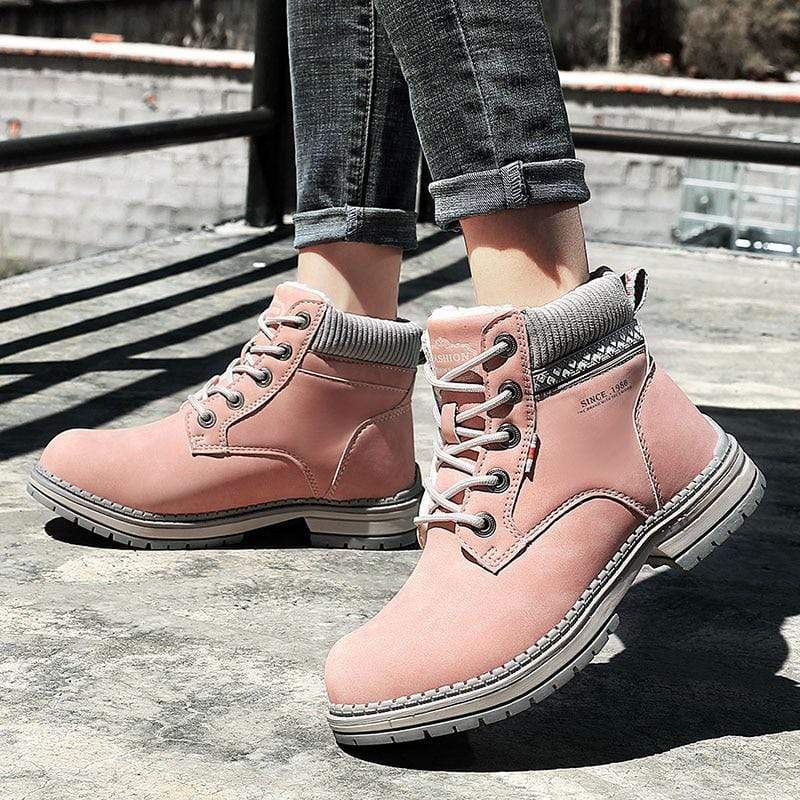 Cap Point Women's Waterproof PU Leather Plush Warm Winter Boots