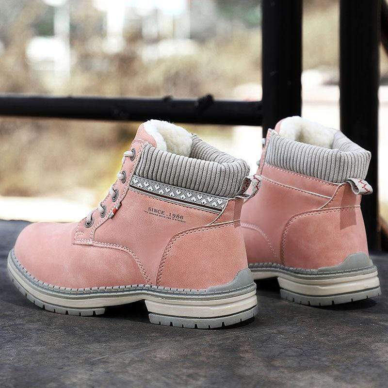 Cap Point Women's Waterproof PU Leather Plush Warm Winter Boots