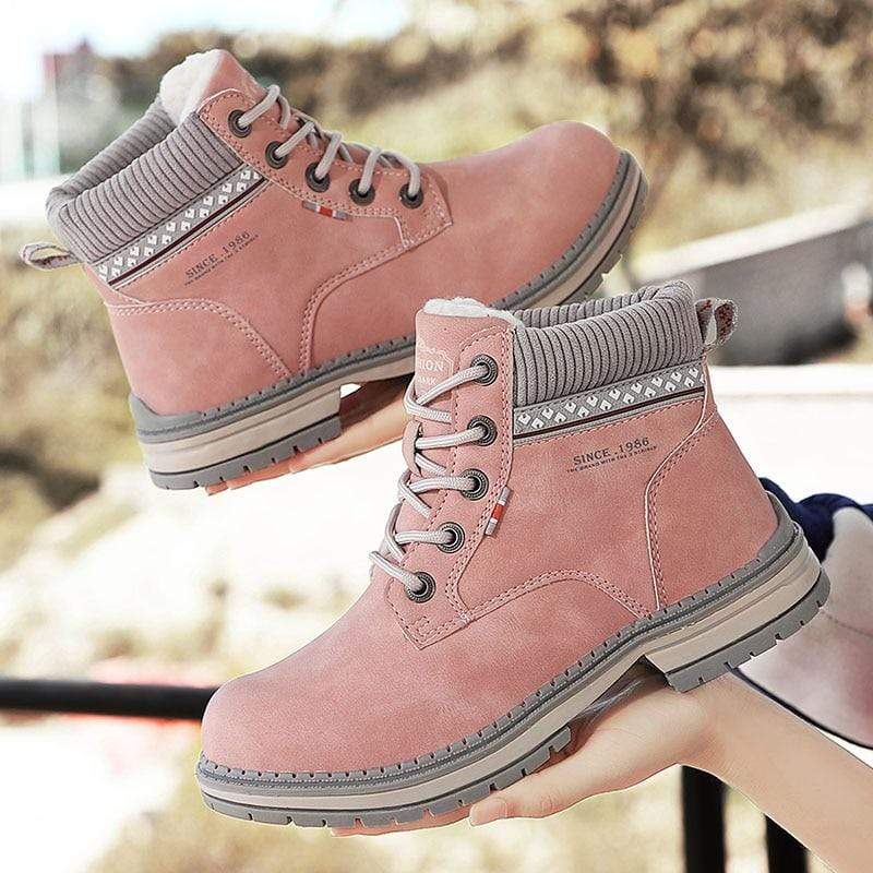 Cap Point Women's Waterproof PU Leather Plush Warm Winter Boots