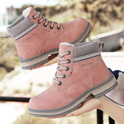 Cap Point Women's Waterproof PU Leather Plush Warm Winter Boots