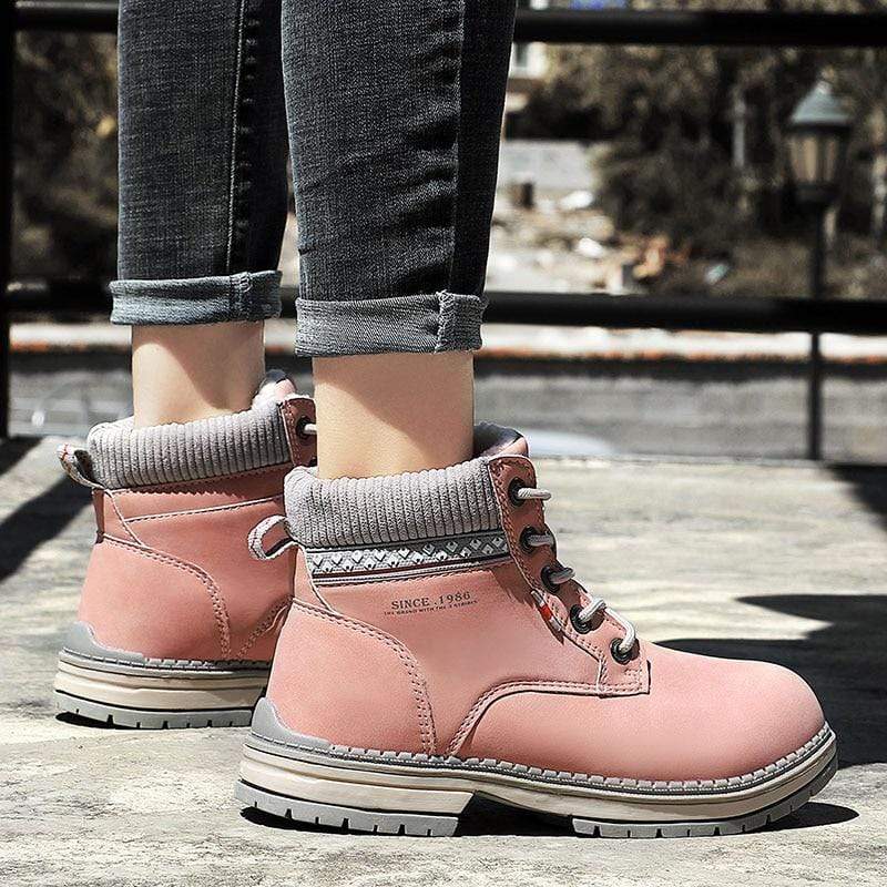 Cap Point Women's Waterproof PU Leather Plush Warm Winter Boots