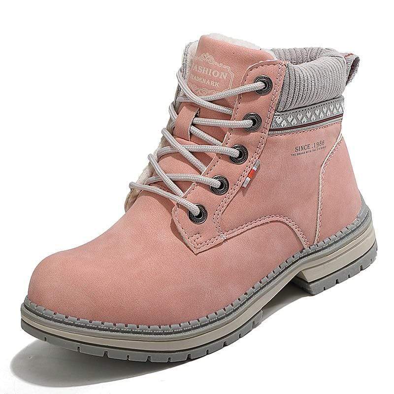 Cap Point Women's Waterproof PU Leather Plush Warm Winter Boots