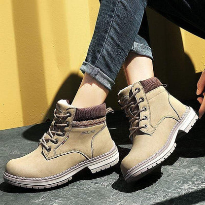 Cap Point Women's Waterproof PU Leather Plush Warm Winter Boots