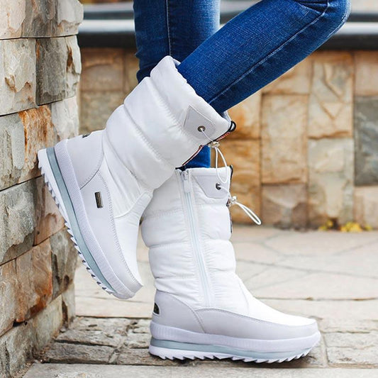 Cap Point Women Waterproof Mid-calf  Thick Plush snow boots