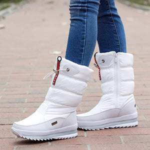 Cap Point Women Waterproof Mid-calf  Thick Plush snow boots