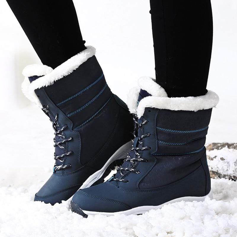 Cap Point Women Waterproof Snow Boots  With Thick Fur