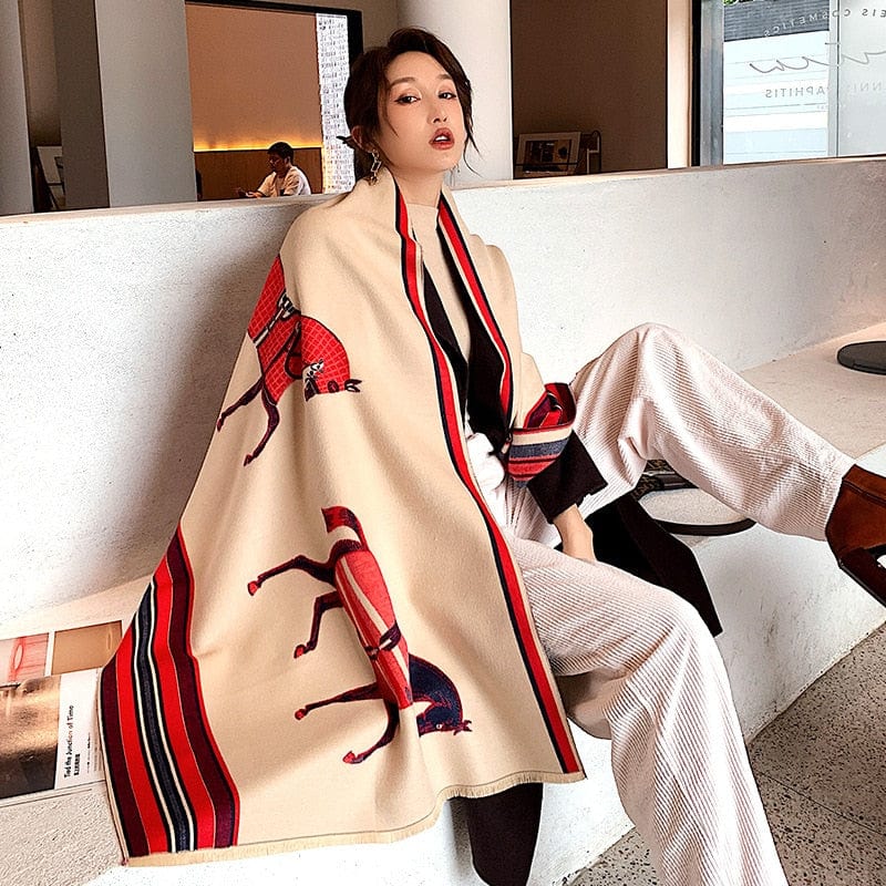 Cap Point WY-Y15-2 Winnie Winter Cashmere Decoration Thick Foulard Blanket Wrap Scarf