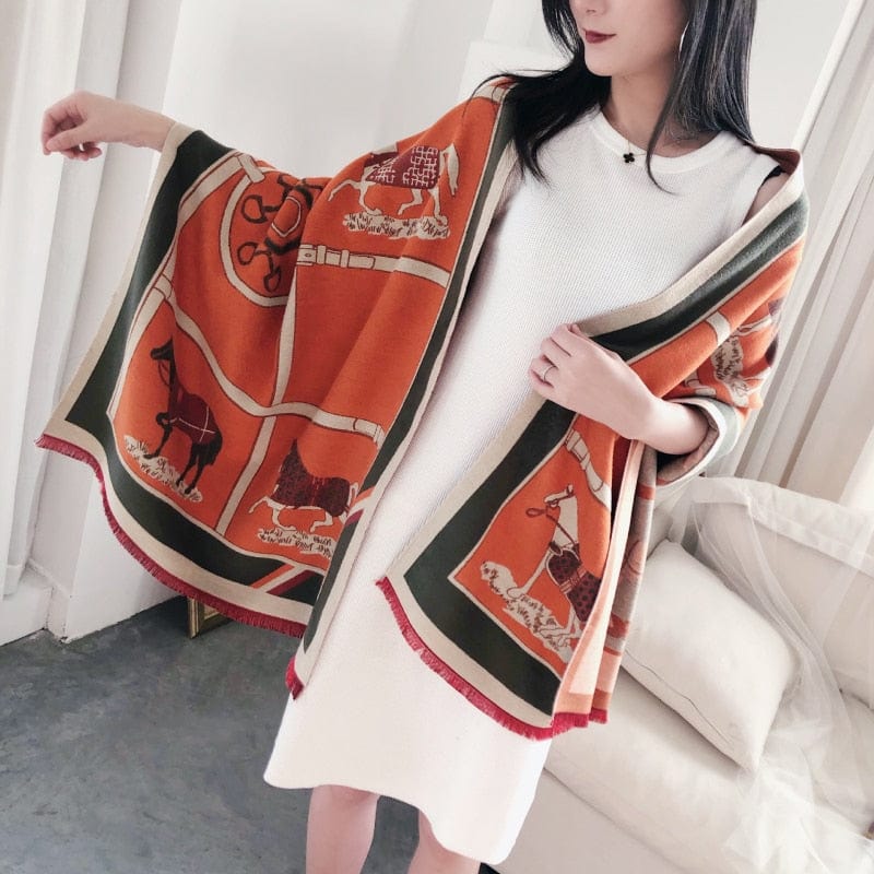 Cap Point WY-Y18-2 Winnie Winter Cashmere Decoration Thick Foulard Blanket Wrap Scarf