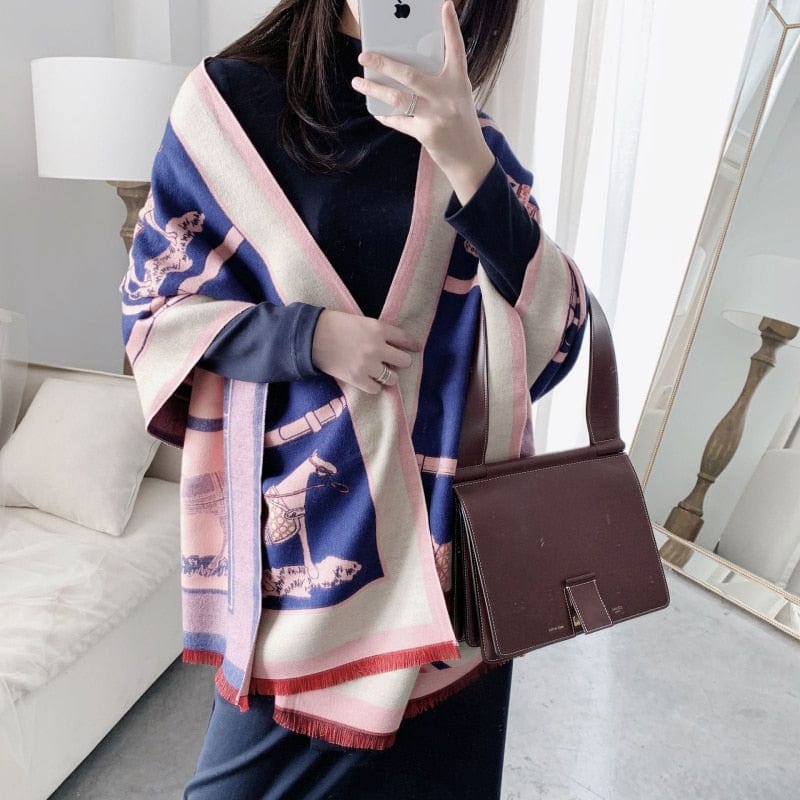 Cap Point WY-Y18-4 Winnie Winter Cashmere Decoration Thick Foulard Blanket Wrap Scarf