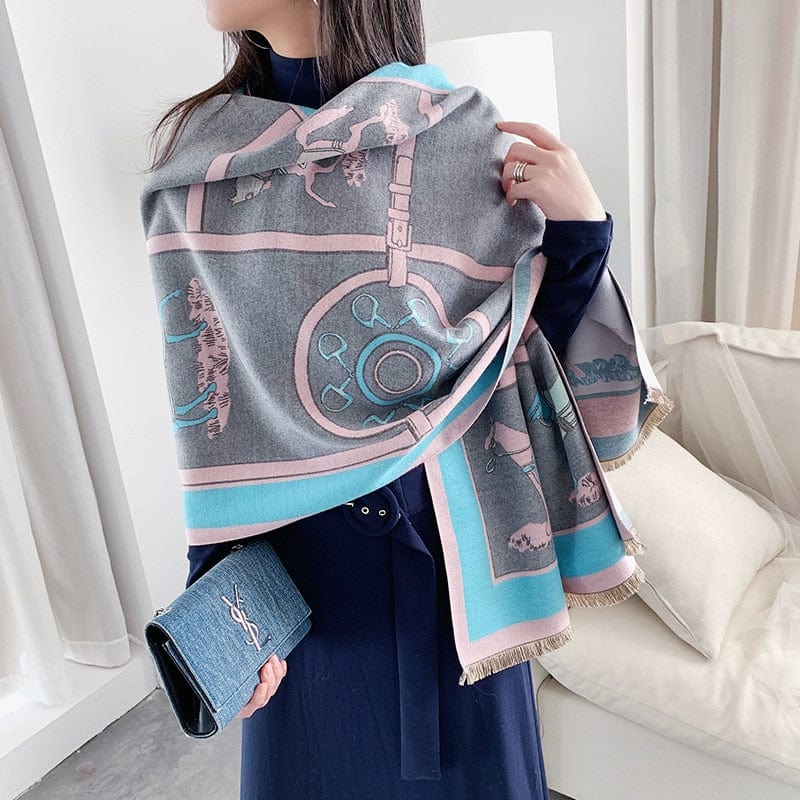Cap Point WY-Y18-5 Winnie Winter Cashmere Decoration Thick Foulard Blanket Wrap Scarf