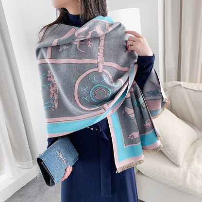 Cap Point WY-Y18-5 Winnie Winter Cashmere Decoration Thick Foulard Blanket Wrap Scarf