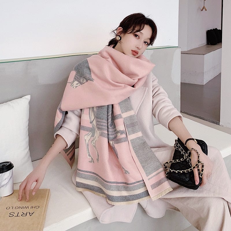Cap Point WY-Y25-1 Winnie Winter Cashmere Decoration Thick Foulard Blanket Wrap Scarf