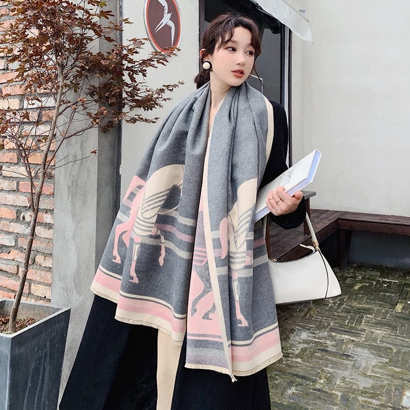 Cap Point WY-Y25-2 Winnie Winter Cashmere Decoration Thick Foulard Blanket Wrap Scarf