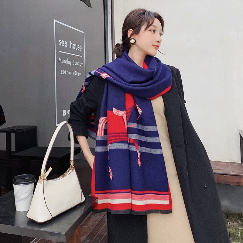 Cap Point WY-Y25-3 Winnie Winter Cashmere Decoration Thick Foulard Blanket Wrap Scarf