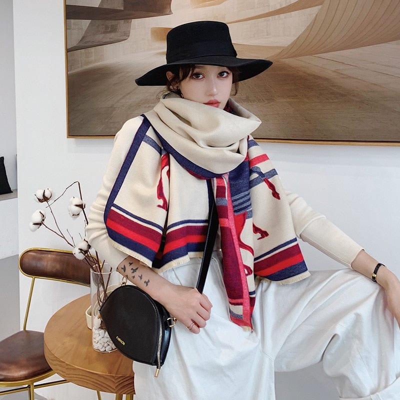 Cap Point WY-Y25-4 Winnie Winter Cashmere Decoration Thick Foulard Blanket Wrap Scarf