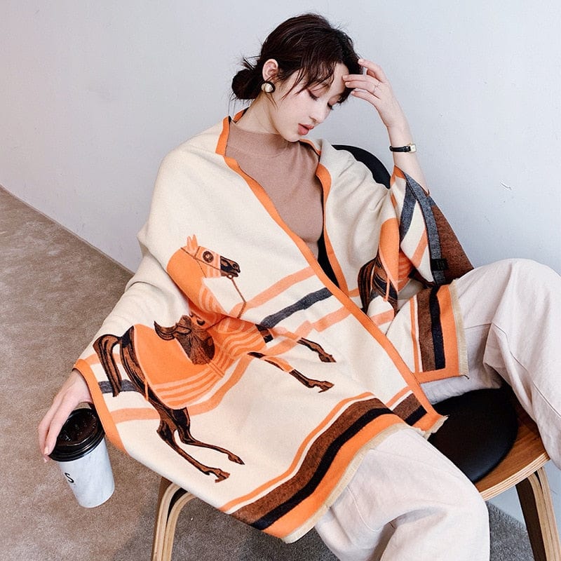 Cap Point WY-Y25-5 Winnie Winter Cashmere Decoration Thick Foulard Blanket Wrap Scarf