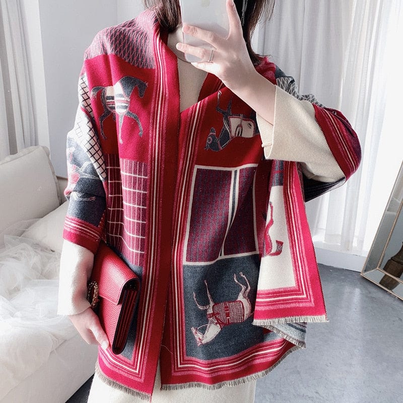 Cap Point WY-Y6-3 Winnie Winter Cashmere Decoration Thick Foulard Blanket Wrap Scarf