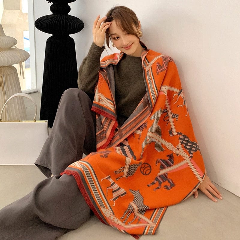 Cap Point WY-Y9-5 Winnie Winter Cashmere Decoration Thick Foulard Blanket Wrap Scarf
