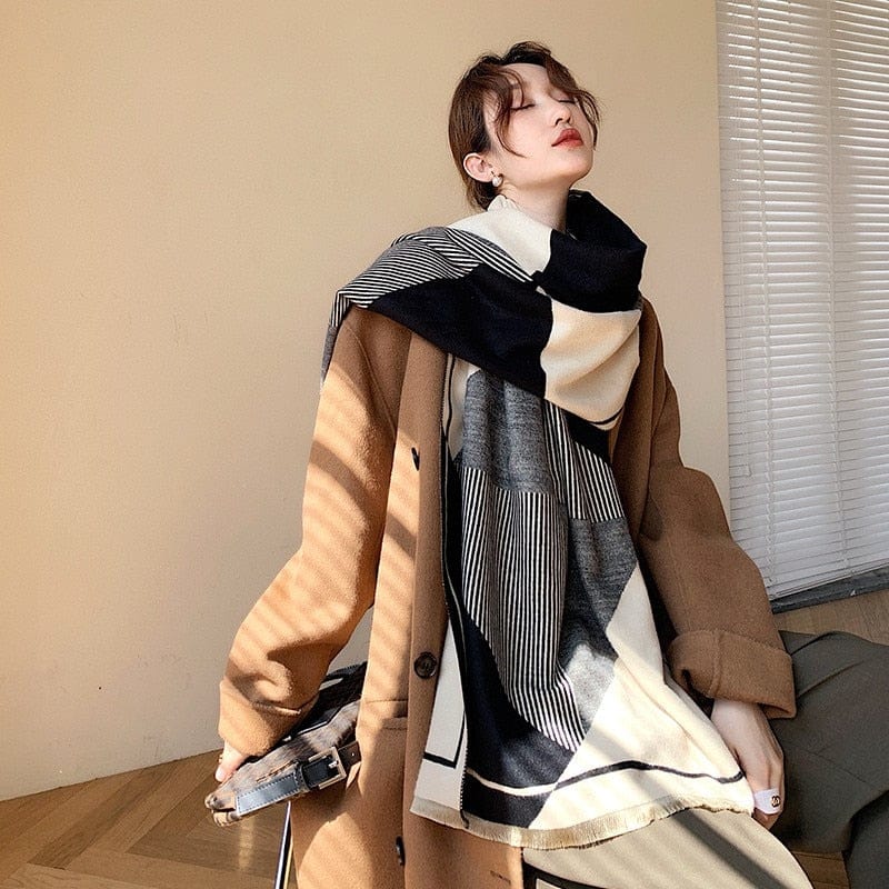 Cap Point WY-YX08-1 Winnie Winter Cashmere Decoration Thick Foulard Blanket Wrap Scarf